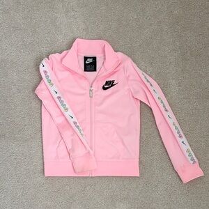 Nike Kids Pink Jacket with Colorful Sleeve Accents